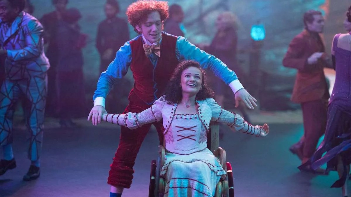 Ethan Slater and Marissa Bode in "Wicked" (Credit: Giles Keyte/Universal Pictures)